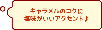 キャラメルのコクに塩味がいいアクセント♪